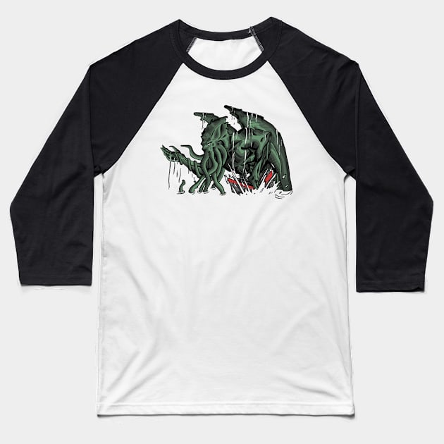 cthulhu Baseball T-Shirt by Wayward Prints